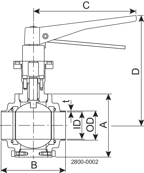 BALL VALVE SBV-DIN-40-MAN